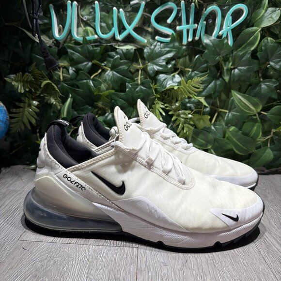 Nike Air Max 270 Spikeless Golf Shoes White Black CK6483-102 Men\'s Size 13